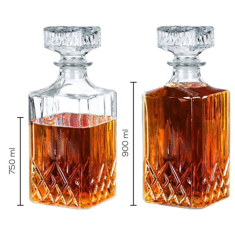 Glaskaraffe Flasche mit Korken für Whisky Brandy Alkohol Geschenk 900 ml