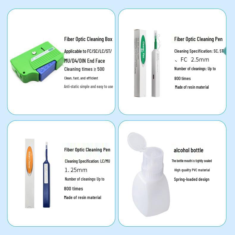 Fiber Optic Cleaning Kit: Cable Cleaning Tools & Pen Set