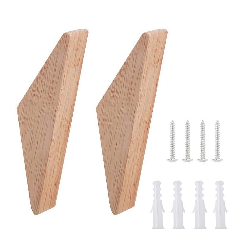 1/2/4 PCS Wooden Triangle Angle Hook Wall Mounted Coat Hooks Multi-Use for Hats&Bags Home Storage Accessory