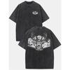 Camo Deer Head Graphic Cotton Retro Street Double-Sided Printed Pattern Men's Vintage Summer Clothing Drop Shoulder Sleeve Round Neck Top Short Sleeve