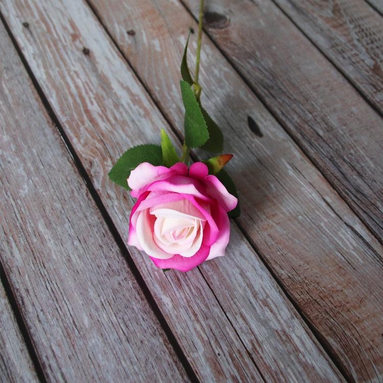 Flannelette Single Rose Gift Home Decoration Imitation Flower Fake RoseSilk Single Roses