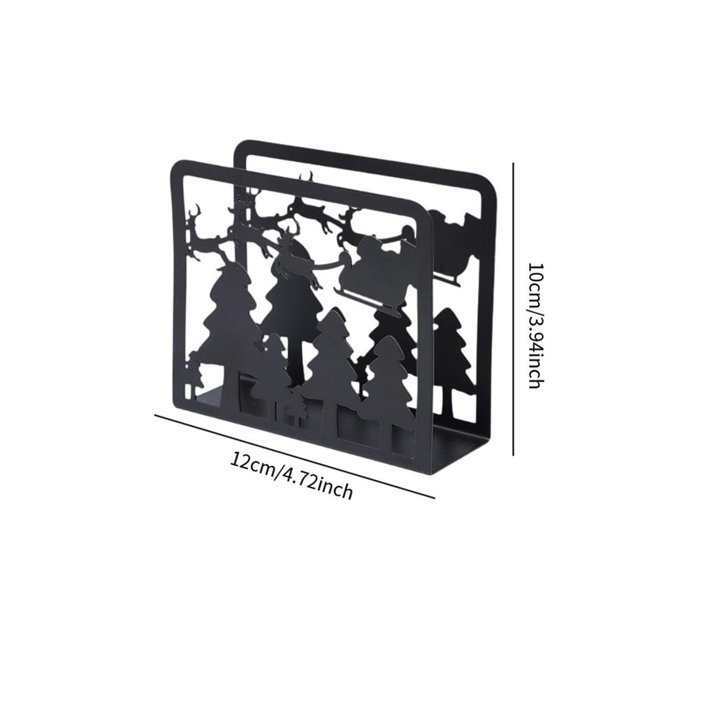 Stainless Steel Christmas Napkin Holder Stand Tissue Dispenser for Home Kitchen Tabletop Decoration Desktop Organizer