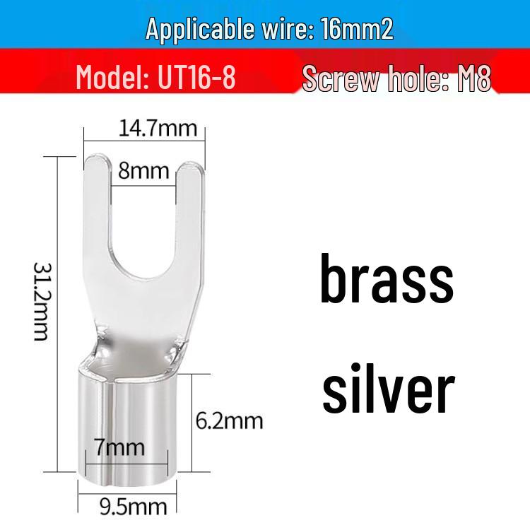 Silver-Plated Brass Terminal Block: Round, U, Y, Fork Type Lug SNB/RNB Open Barrel