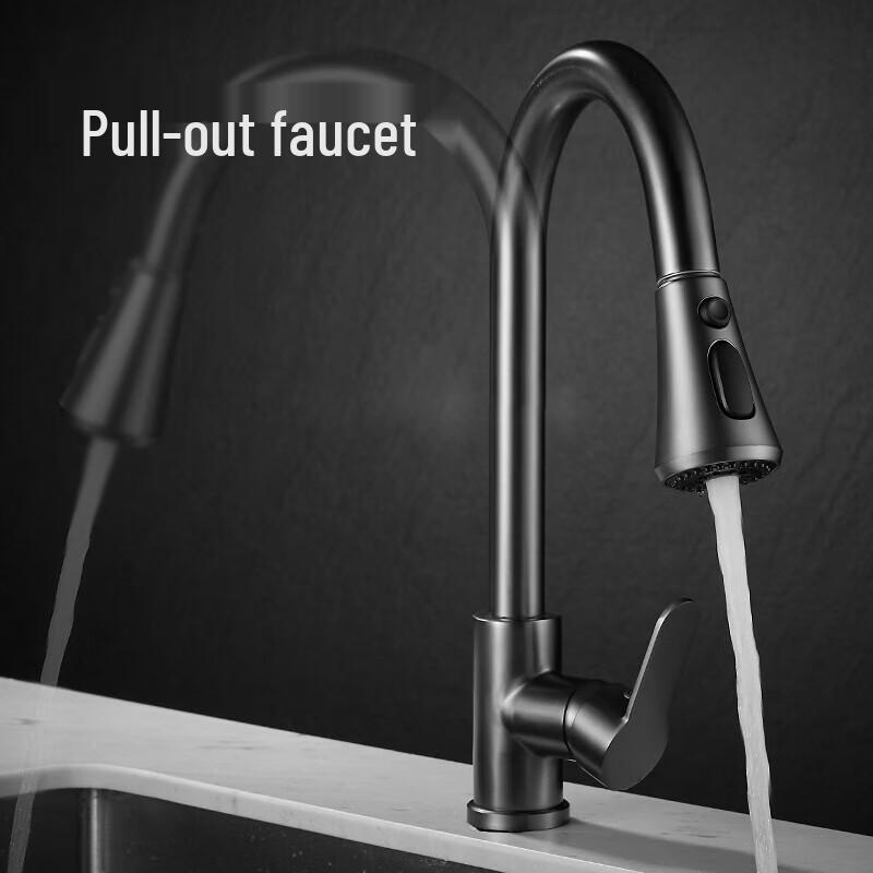 Minxi Cold & Hot Kitchen Pull-Out Swivel Faucet