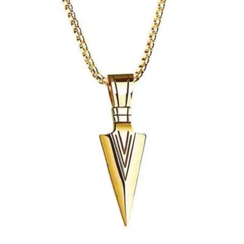 Personalized Domineering Triangle Spearhead Men's Couple Alloy Retro Hip-hop Arrow Necklace Pendant Jewelry