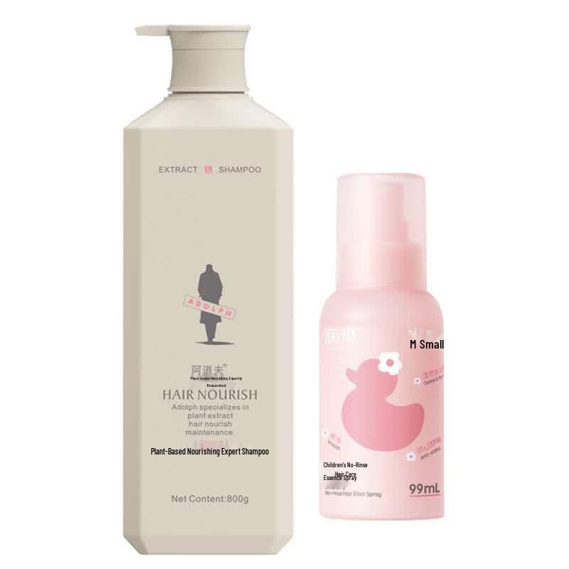 ADOLPH Botanical Shampoo & Runben Kids Hair Spray Bundle