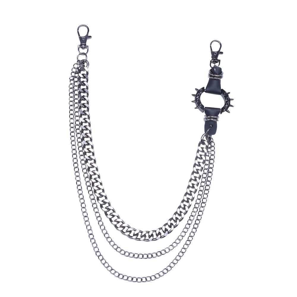 Trendy Crazy Hunter Spiked Pant Chain: Punk Rock Hip Hop Metal Waist Accessory for Men & Women