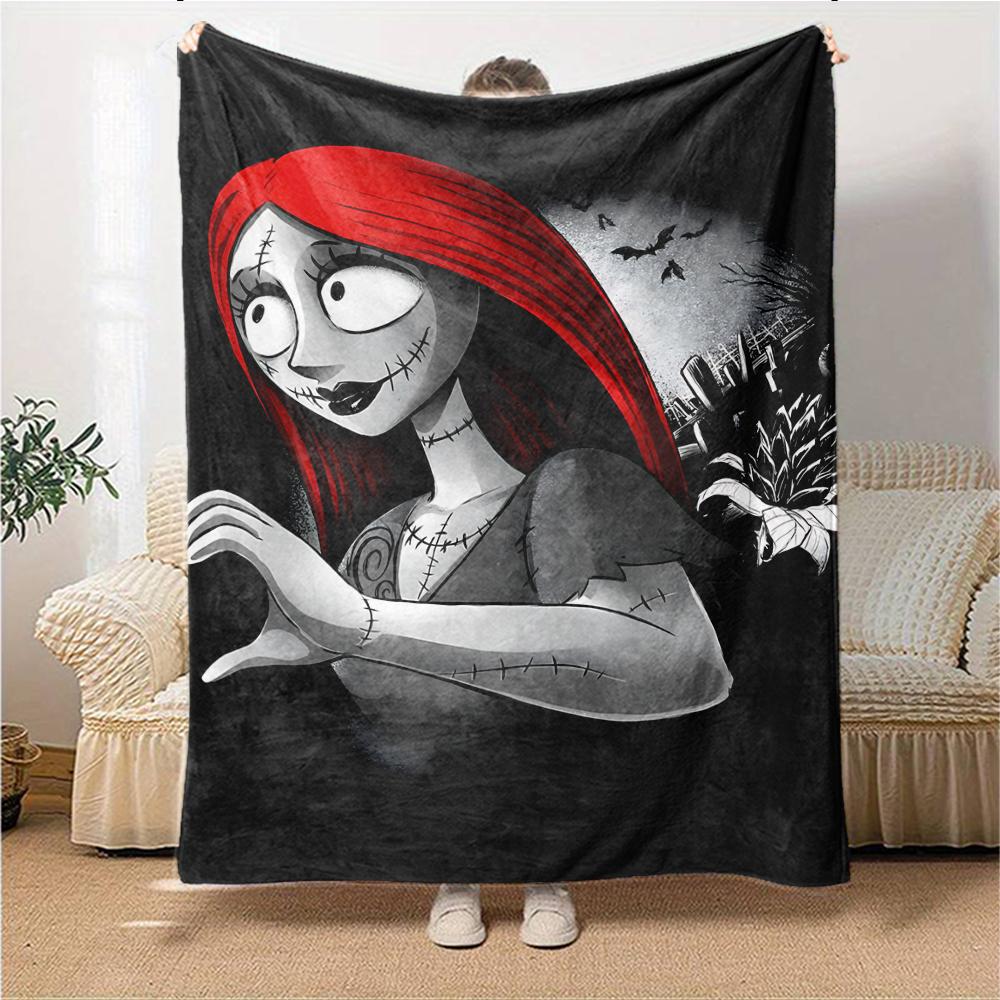 1Pc Christmas Nightmare Before Christmas Blanket Soft Throw Blanket For Home Bedroom Bed Sofa Travel Office Solid Christmas Blanket
