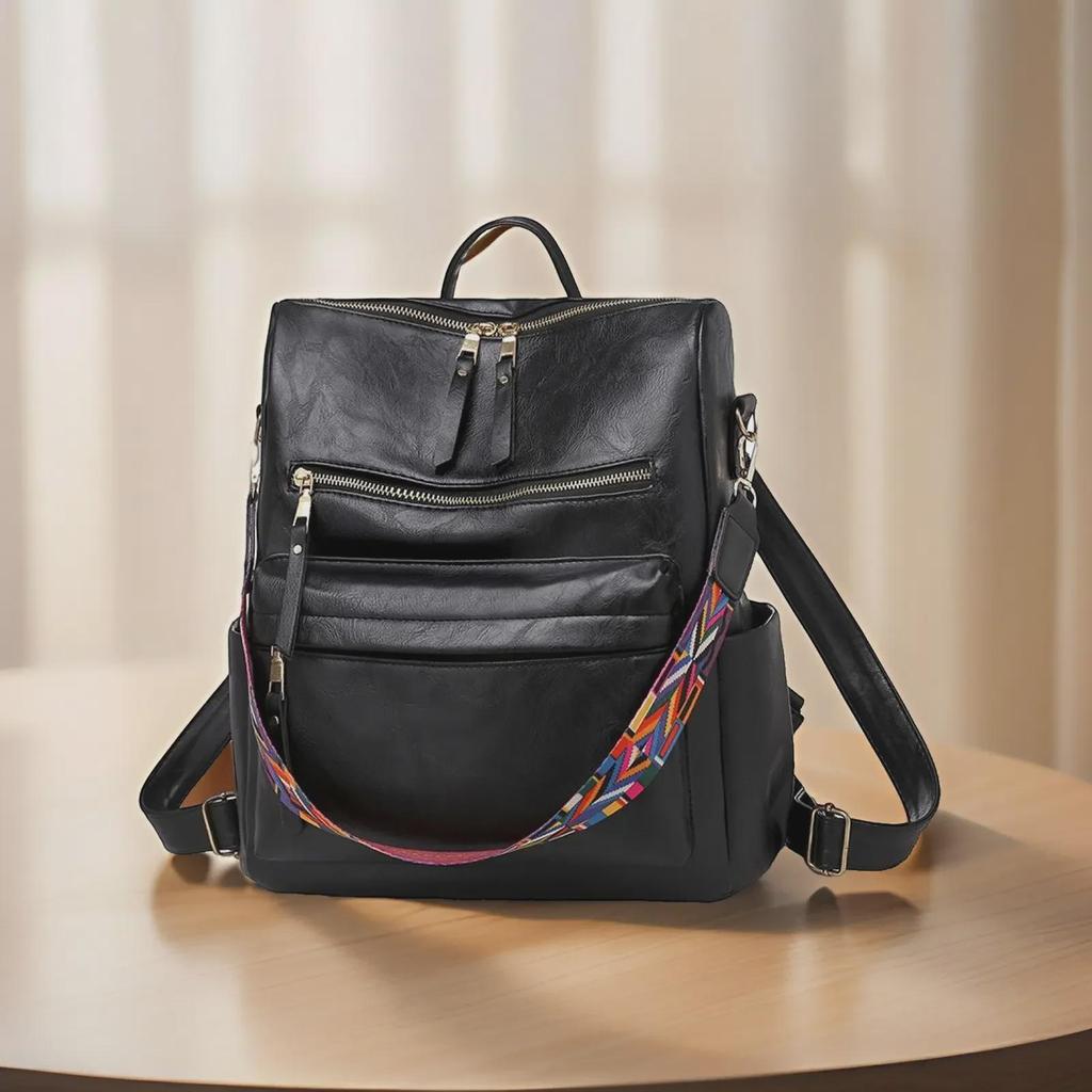 Retro PU Women's Backpack - 2022 European and American Style