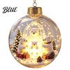LED Hängende Weihnachtskugeln Beleuchtete Kugeln, 3D Miniatur Szene mit Warmen LED Winterdekorationen Licht, Klare Acryl Kugel Dekoration