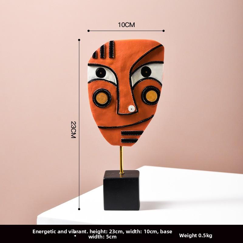 Nordic Style Resin Crafts Abstract Face Art Decor for Living Room Bar Cabinet Wholesale
