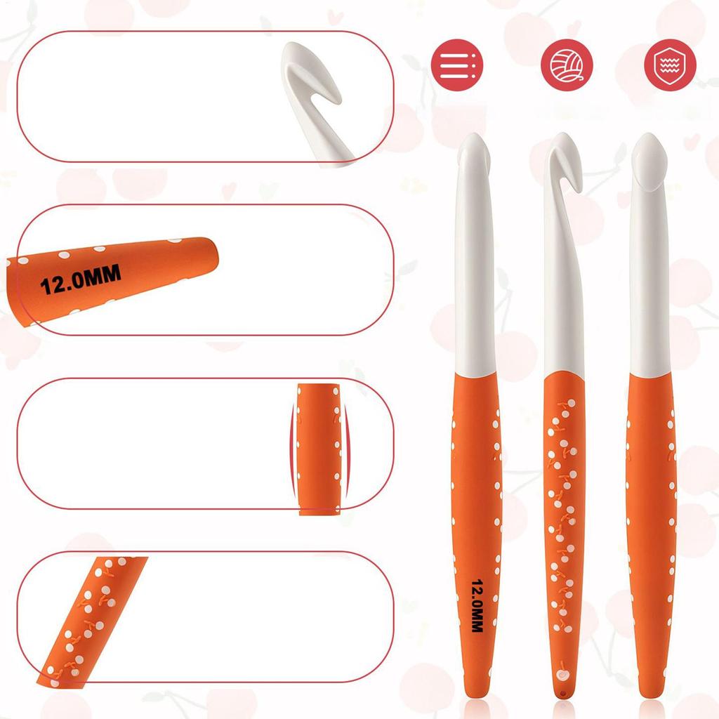 Crocheting Hook Non-Slip Hold Yarn Art 6 Pieces Ergonomic Crochet Hooks For Boys Girls Teens Adults Enthusiasts Mother Grandma