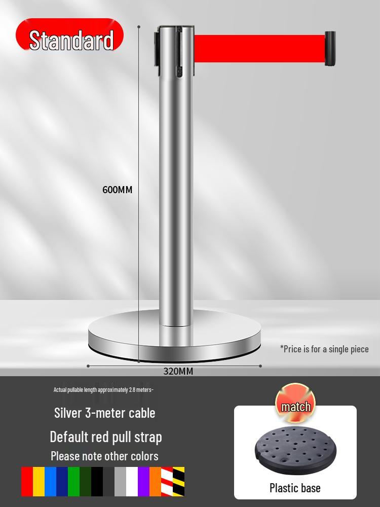 Retractable Queue Barrier Post with Belt