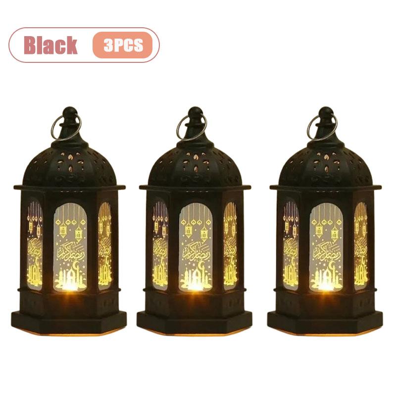 1-10PCS 2026 Ramadan Vintage Castle Lantern Middle Eastern Handheld Light Electronic Candle Decorative Ornament