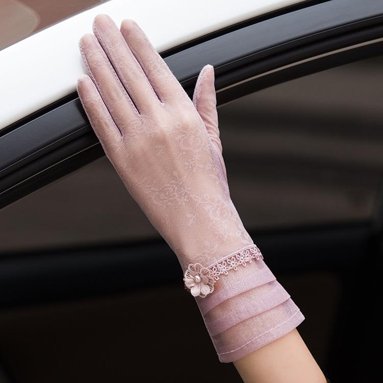 Spitzen-Schleife Touchscreen Sonnenschutz-Handschuhe für Damen – Atmungsaktive Sommerhandschuhe zum Fahren & Radfahren