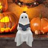Cute Spooky Ghost Figurine Sitting Halloween Ghost Figurine Gift Ghost Reading Statue  Office Decor