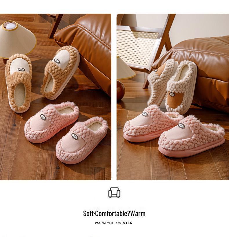 Plush Non-Slip Cotton Slippers for Men & Women - Cozy, Thick-Soled, Perfect for Indoor & Outdoor Use In Fall & Winter