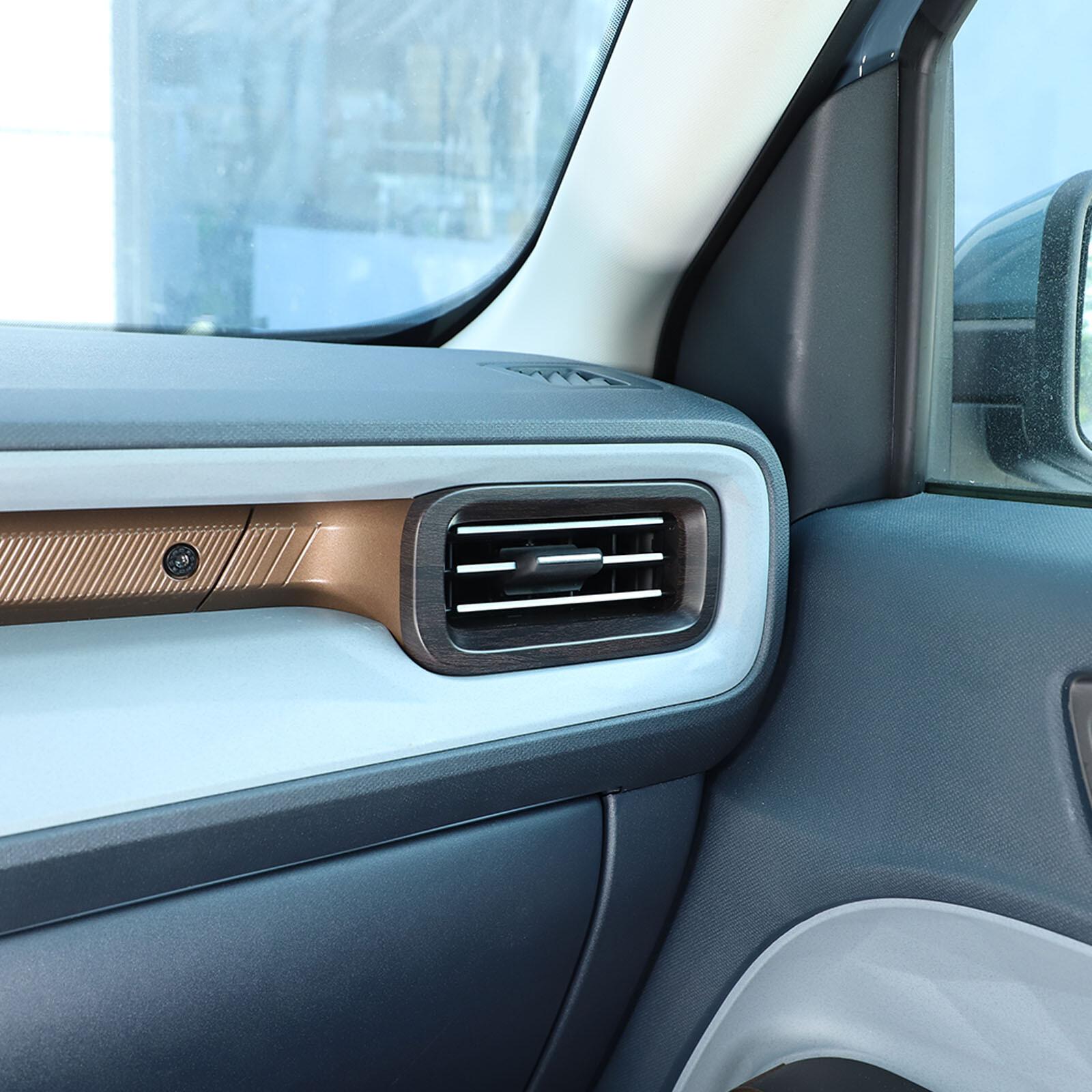 ABS Oak Grain Dashboard Side Air Vent Frame Trim Cover For Ford Maverick -23