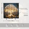 Glowing Tree Shower Curtain - Fantasy Design with Golden Lights, Ethereal Tree & Starry Night Sky, Easy to Install