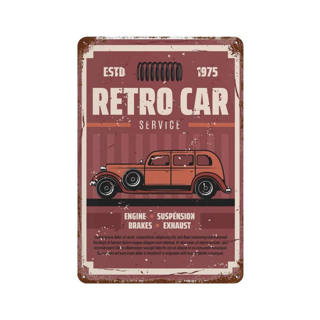 1PC Vertical Rustic Patina Metal Tin Poster, Aged Wall Sign, 20x30cm or 30x40cm, Vintage Decorative Plate for Cafe Bar Garage Office or Home Decor