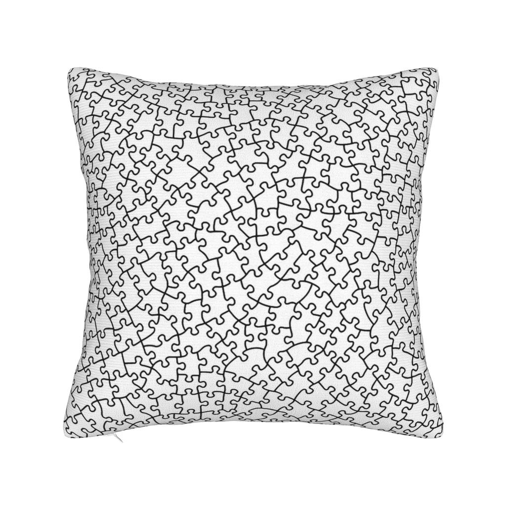 Rainbow Autism Awareness Puzzle Seamless Pattern Pillow Cover  Design Cushion Cover Funny Pillow Case For Office Car Home Decor