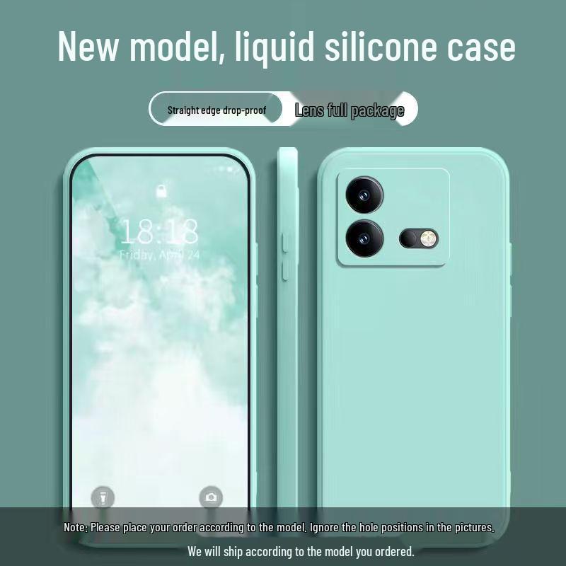 iQOO Neo8 Solid Color Liquid Silicone Anti-Drop Soft Phone Case