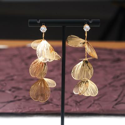 Elegant And Luxurious Metal Fishtail Fringe Long Drop Earrings Exaggerated And Chic Jewelry