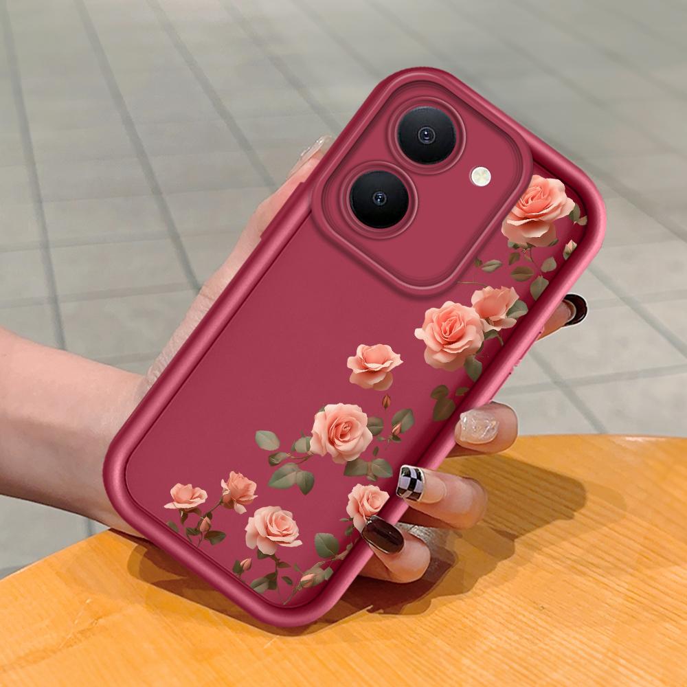 Yumuşak Silikon Kare Merdiven Baskı Desen Telefon Kılıfı Tam Kapak Kamera Darbeye Dayanıklı Koruma Kauçuk Kılıf Vivo için