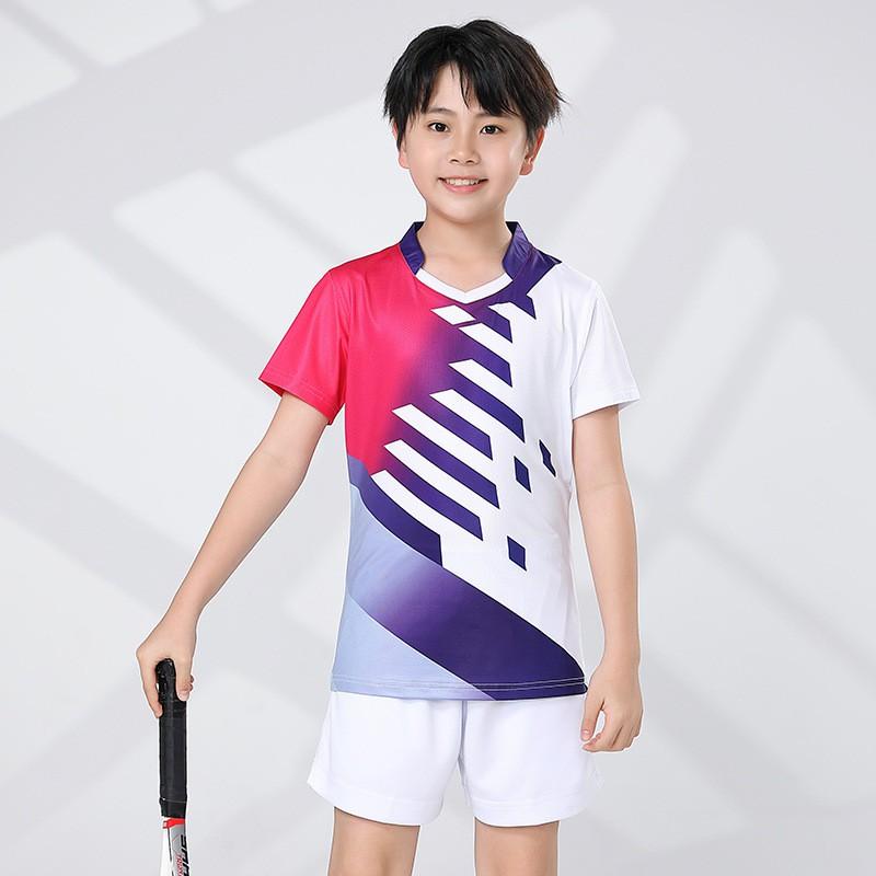 Kids Sports Set Girls Quick-Dry Badminton Tennis Uniform With Custom Print Option