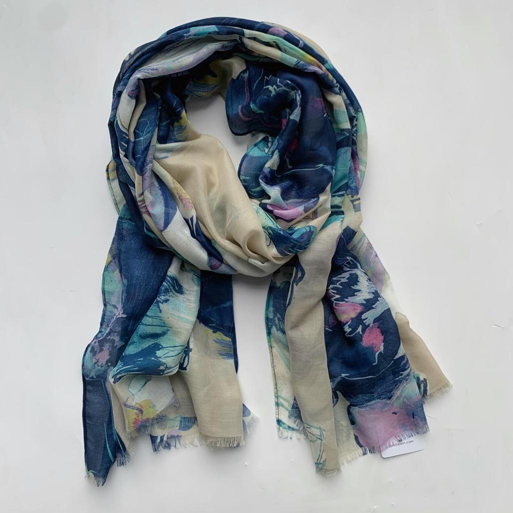 Elegant Floral Jacquard Woven Scarf Shawl for Europe and America