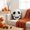 40CM Skull Shaped Plush Pillow Soft Stuffed Cushion Decorative Halloween Skull Head Plush Toy for Home Office Car Sofa