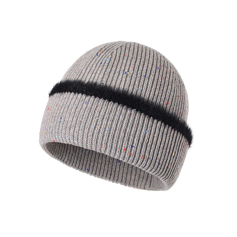 Wool Dot Yarn Knitted Hat for Men and Women, Autumn and Winter Fashion Versatile Warm Beanie