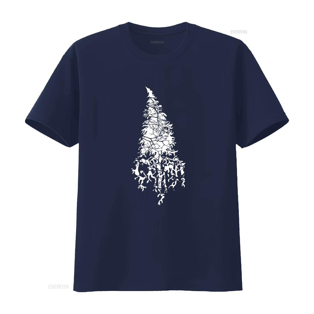 GRIMA MERCH Atmospheric Black Metal Tree Print T Shirt for Men Made in Australia Sizes S 2XL vintage Washed Casual Comfortable