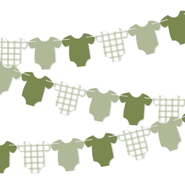 Weysat 2 Pcs Baby Clothes Banner Baby Boys Girls Shower Decorations Pink Blue Bodysuit Clothesline Banner Gender Reveal Birthday Neutral Party Outfit