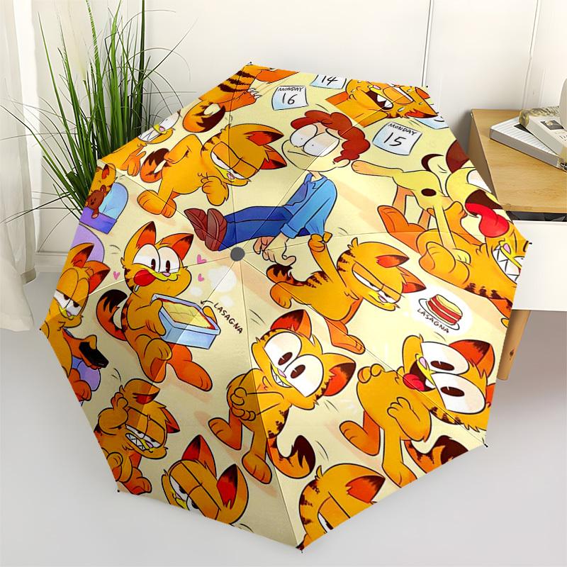 

1pc Garfield Outdoor Umbrella - Automatic Opening/Closing, Portable 3-Fold Design, 8-Rib Iron Frame, Perfect Gift for Fans, Travelers, Daily Use.N015