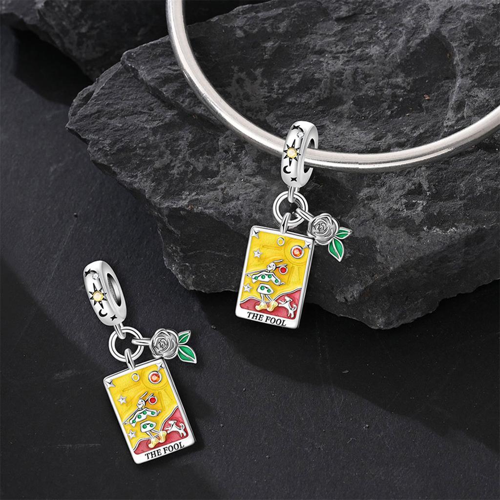 2026 Tarot Magician Position Charm Charm Charm Beads DIY Jewelry Bracelet Accessories 925 Silver