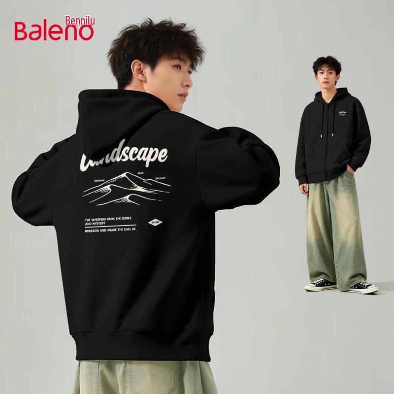 Baleno Men s Basic Long Sleeve Zippered Hoodie Jacket XL