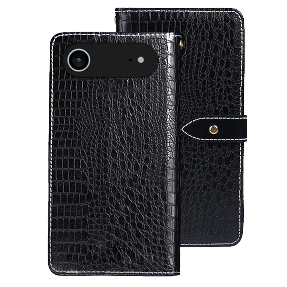 

IDEWEI For iPhone 17 Air Case Crocodile Texture PU Leather Flip Phone Cover Black