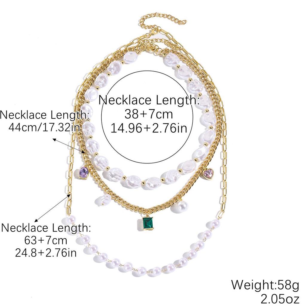 Multi-Layer Irregular Baroque Pearl Necklace - Vintage European & American Style