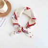 [18 cotton and linen] French high-end bag head small square scarf women's seaside photo silk scarf spring and autumn decorative versatile scarf