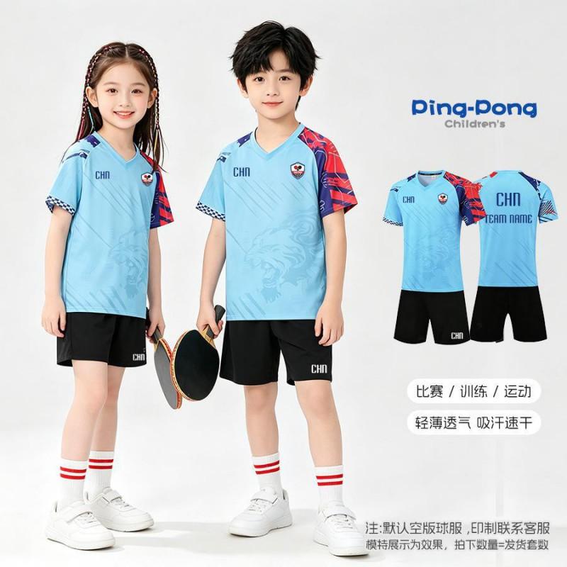 Kids Quick-Dry Breathable Table Tennis Set Unisex Sportswear Training Competition