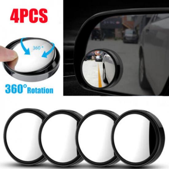 New Brand 4x Car Blind Spot Mirrors HD 360° Adjustable Convex Rear Side View