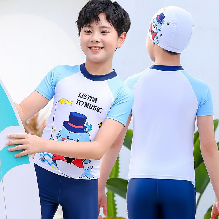 2026 Kids' Cartoon Sun Protection Quick-Dry Split Swimsuit for Boys