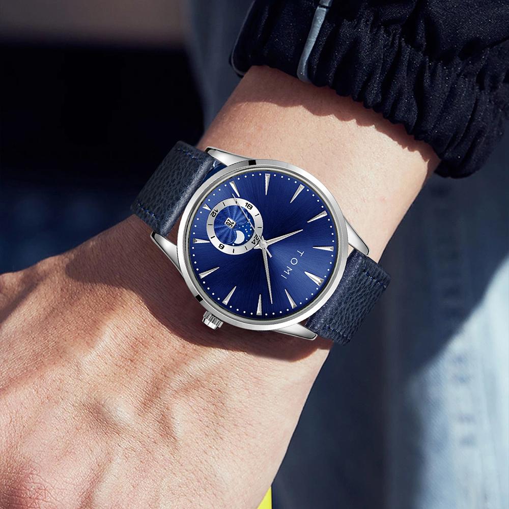 Men Luxury Leather Strap Watch Business and Leisure Large Dial Calendar Men Quartz Watch Relogio Masculino