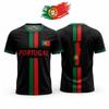 Portugal Flag 3D Printed Jersey Summer Outdoor Breathable Short-sleeved Football