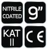 Nitrile-coated nylon work gloves, 4131X, size 9
