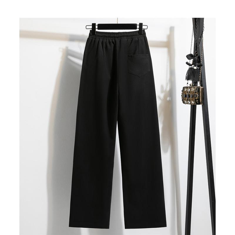 DIMANAF 2025 Autumn Winter Women Plus Size Pants New Casual Lady Long Pants Oversized Loose Bottoms Solid