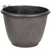 Garden Flower Pots with Trays 12 Inch Thickened for Outdoor Indoor, Plastic Leaf-Pattern Texture Large Planters Planter Drainage Hole & Saucer,