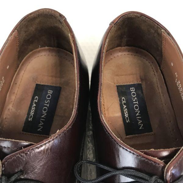 BOSTONIAN Genuine Leather Straight Tip Dress Shoes Men’s 9M 26.5-27.0 Burgundy(USED)