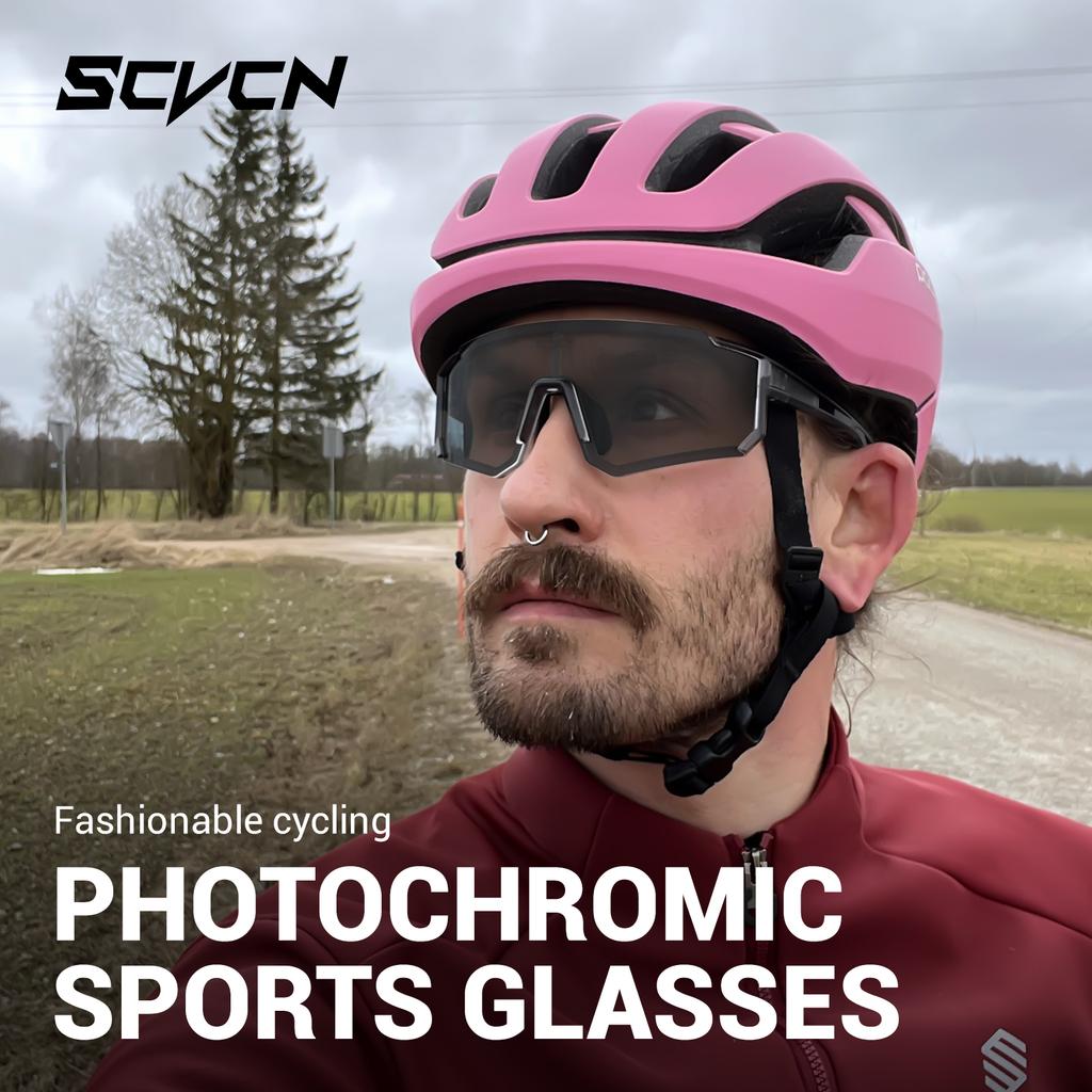SCVCN Outdoor Photochromic Sunglasses Sports Bike Cycling Glasses Man MTB Climbing Glasses Women Driving Bicycle Goggles New